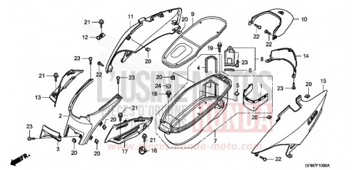 LUGGAGE BOX/BODY COVER NHX110WH8 de 2008